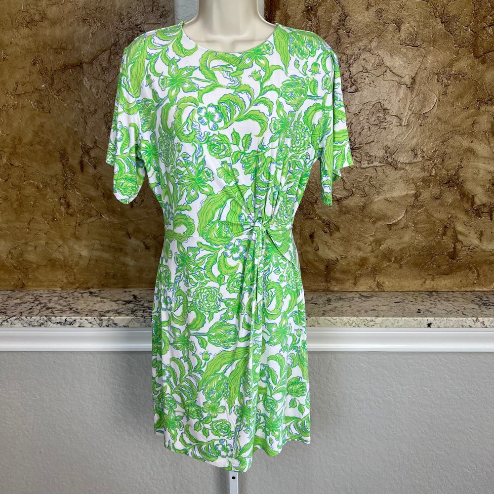 Lilly Pulitzer Shaw‎ Dress Small Daffodil Hill Floral Twist Tropical Resortwear